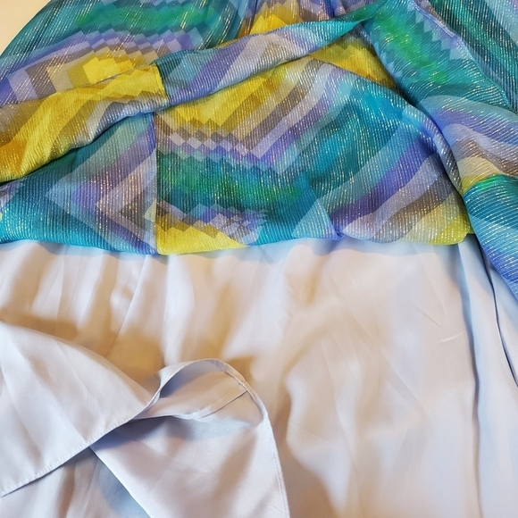 BCBGMaxAzria BT Chambra Silk Halter Metallic Draped Goddess Maxi Dress S… - Picture 13 of 15